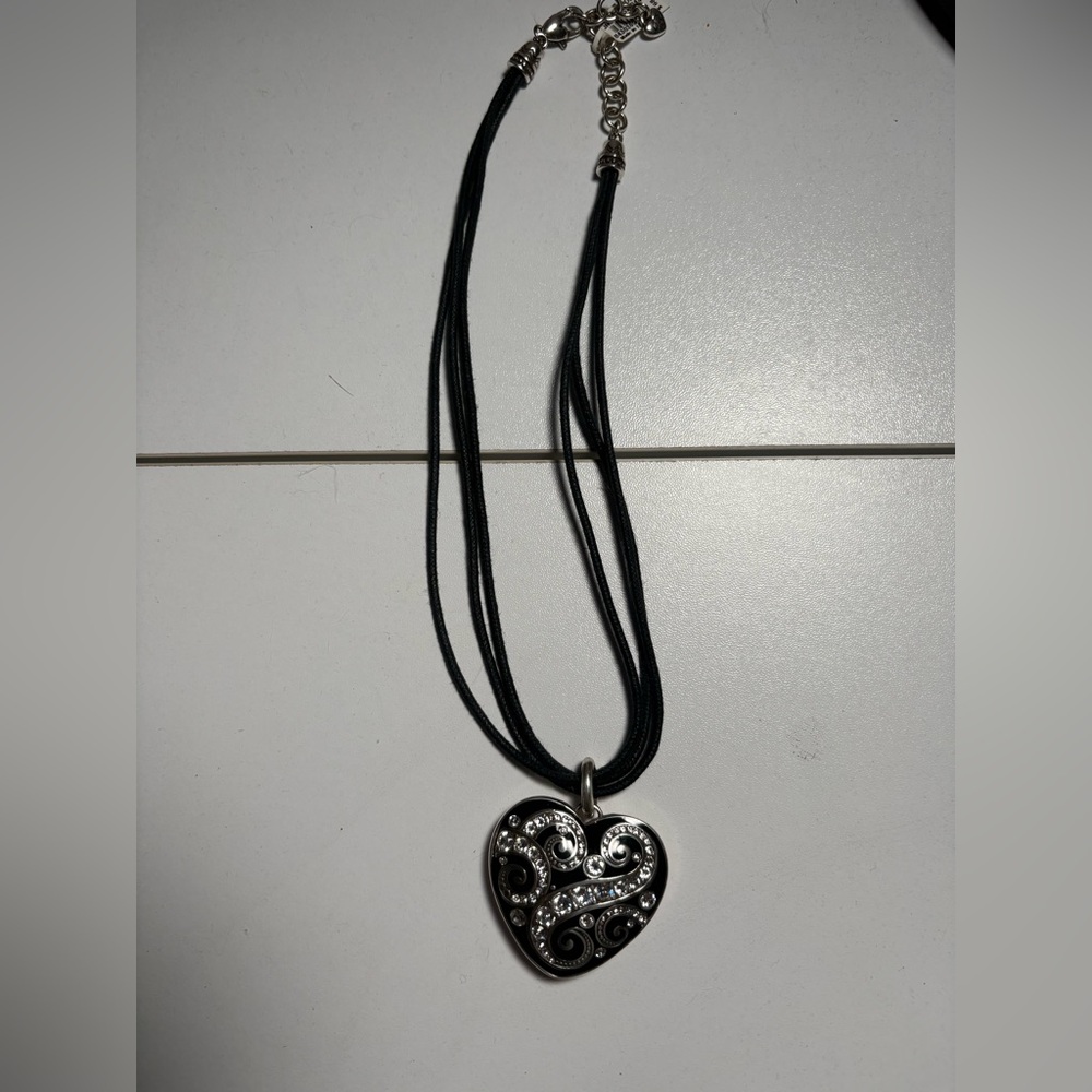 Brighton Retired Elegant Silver Heart Pendant Necklace